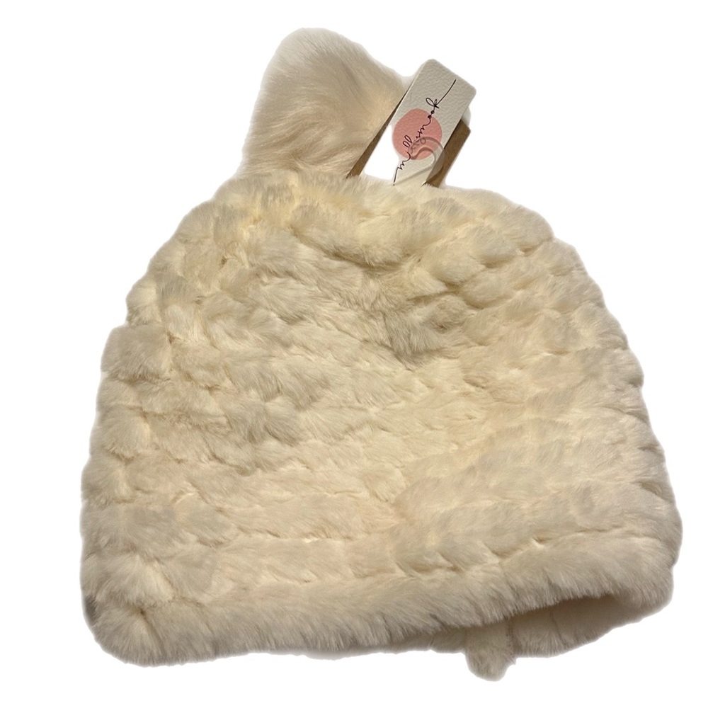 MILLYMOOK AND DOZER CREAM FAUX FUR CYNTHIA‎ BEANIE – ONE SIZE FITS MOST- NWT